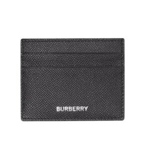 Burberry Black Grained Leather Card Holder Wallet
